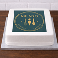 Square Corporate Logo Cake