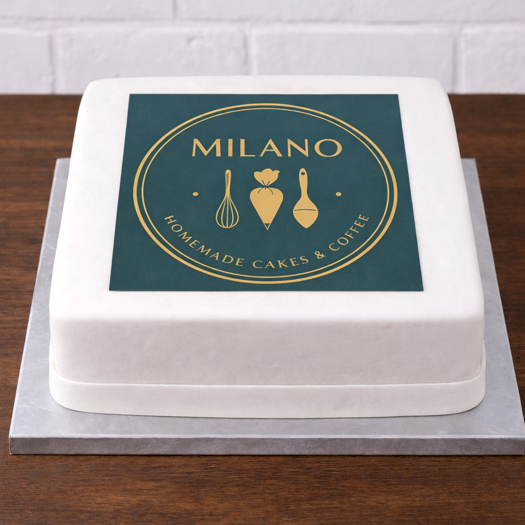 Square Corporate Logo Cake