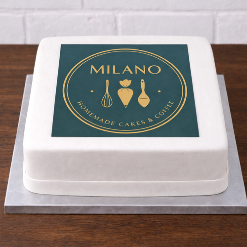 Square Corporate Logo Cake