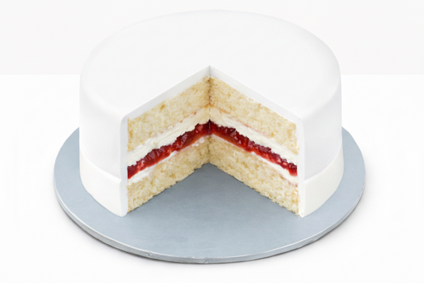 Vanilla Sponge Cake with Jam & Cream